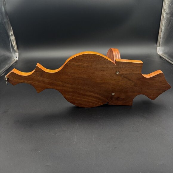 2 Vintage Solid Walnut Wood Wall Candle Holders Sconces Pair Handcrafted - Picture 5 of 7